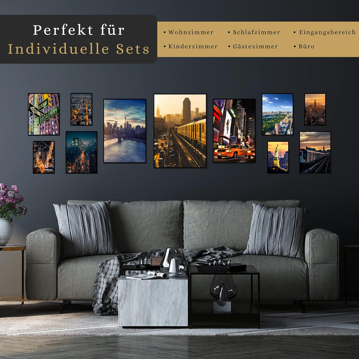 daazoo Wandbild New York Central Park | 50 x 70 cm Hochformat | Bild mit Rahmen | Einrichtung Poster