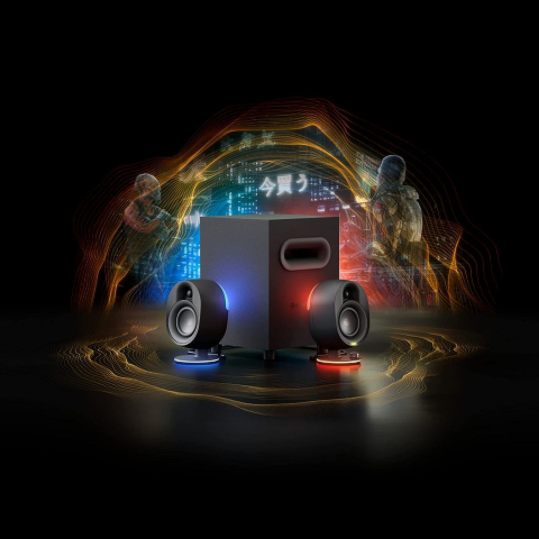 SteelSeries Arena 7 - 2.1-Gaming-Lautsprecher – 2-Wege-Lautsprecherdesign – Starke Bässe, Subwoofer