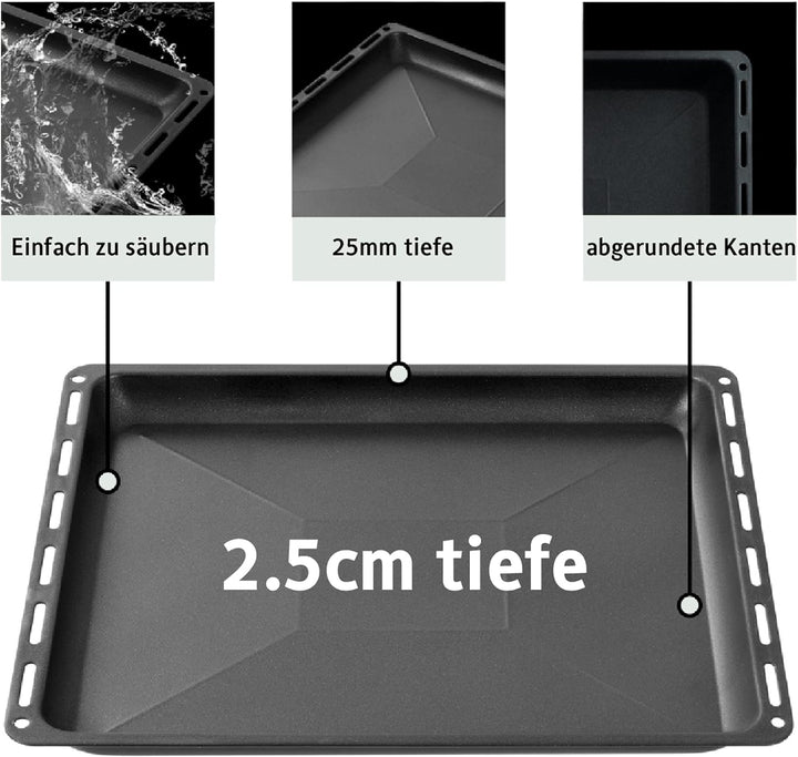 ICQN 445 x 375 x 25 mm Antihaft-Beschichtung Backblech, Passend für Whirlpool, Ignis, Bauknecht, Ind