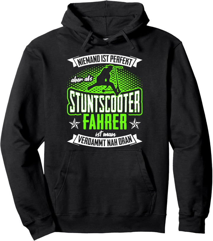 Stunt Scooter Fahrer Spruch Vintage Trick Roller Tretroller Pullover Hoodie