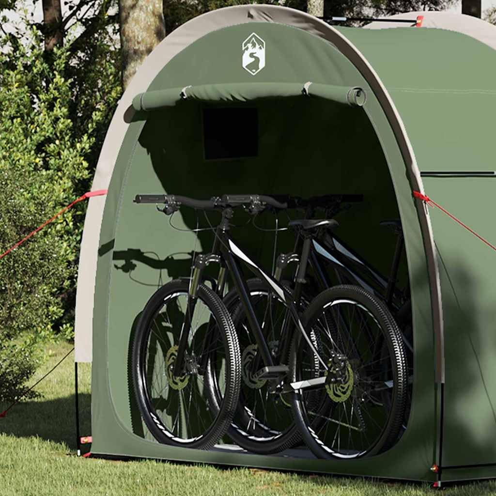 Tragbares Fahrrad Lagerzelt mit Dach und Stauraum grün, x x, wasserdichtes Polyester, mit PU Beschic