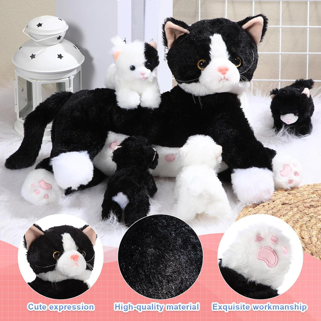 Skylety Pflegendes Katze Stofftier Mit Plüsch Kätzchen Kuscheltier Plushie Kätzchen Mama Katze Plues