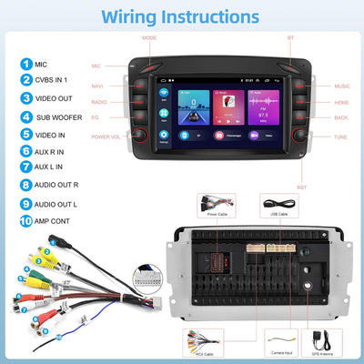 Podofo Autoradio für Mercedes Benz C/CLK/G Klasse W203 W209 W463 Vito 2+32G Android 13 Radio mit App