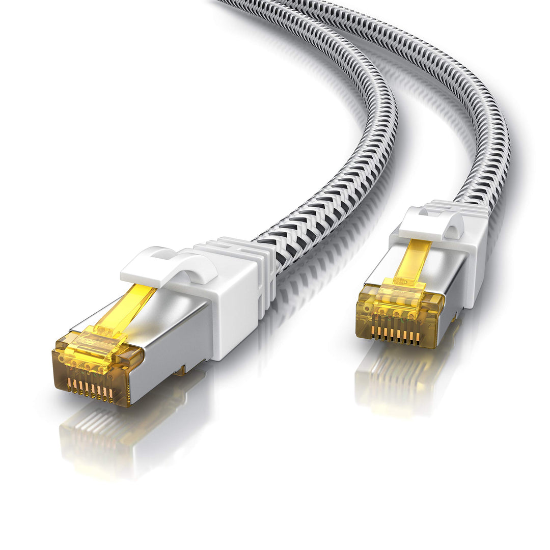 CSL - 25m CAT 7 Netzwerkkabel Gigabit Ethernet LAN Kabel - Baumwollmantel - 10000 Mbit s - Patchkabe