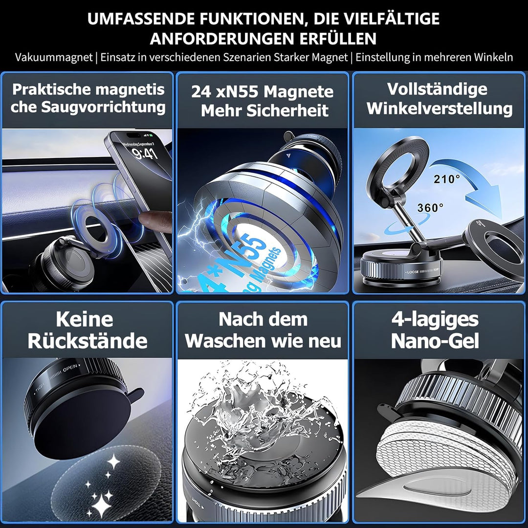 Handyhalterung Auto Für Magsafe,- 360° Drehbar Zusammenklappbar Tragbar Magnetisch Handy Halter,Hand