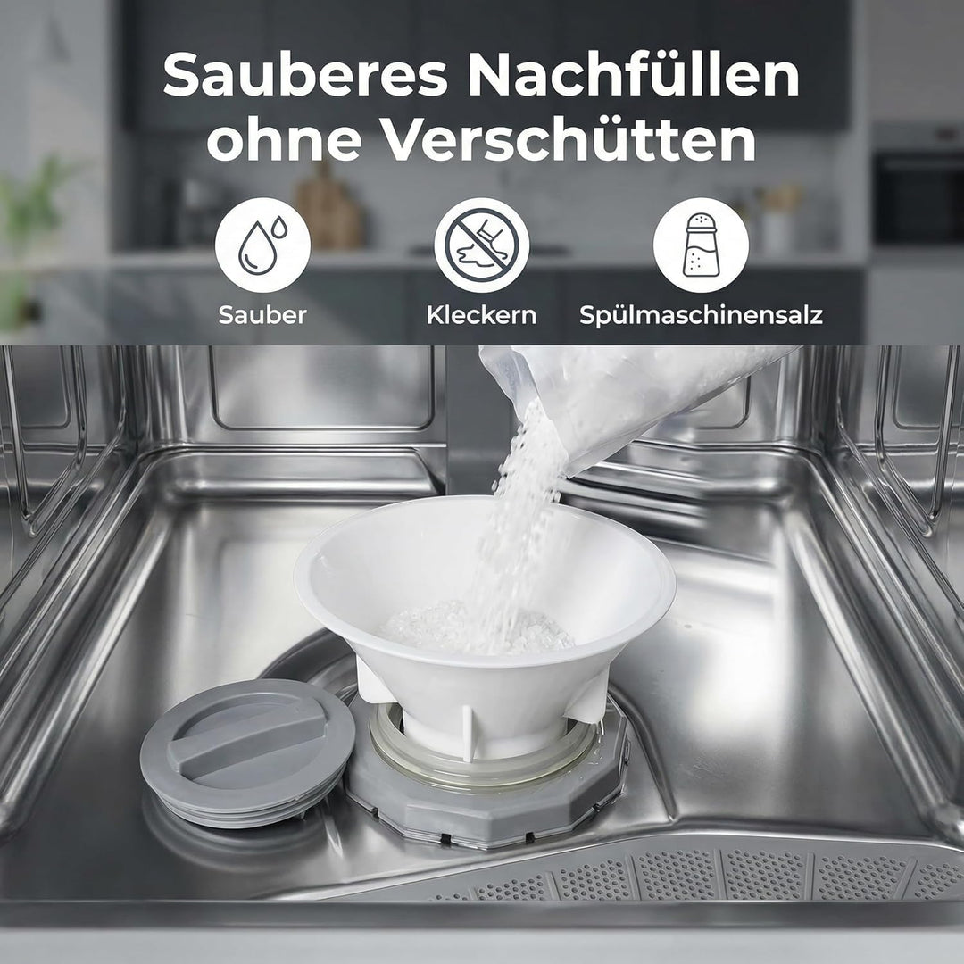 2er Set Geschirrspüler Salztrichter passend für Bosch Siemens Neff Constructa 00645000 – Einfüllhilf