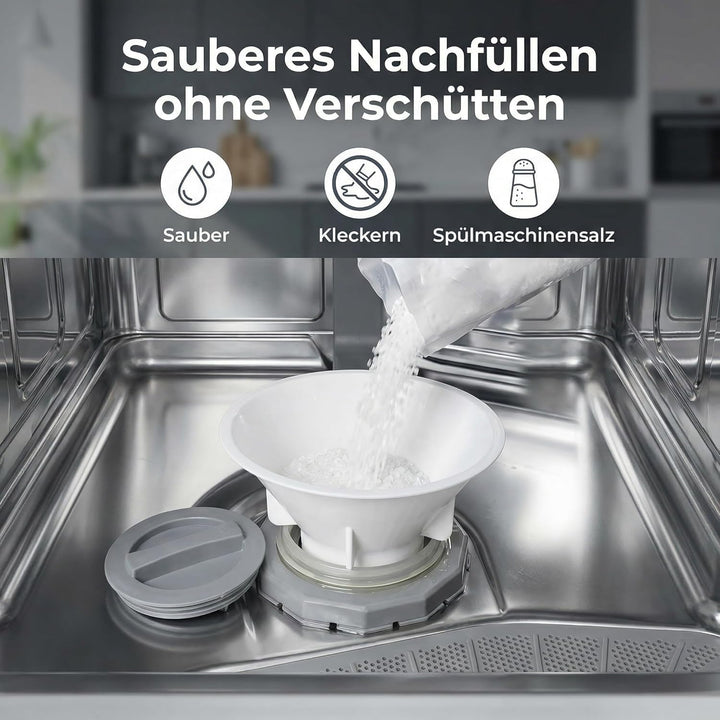 2er Set Geschirrspüler Salztrichter passend für Bosch Siemens Neff Constructa 00645000 – Einfüllhilf
