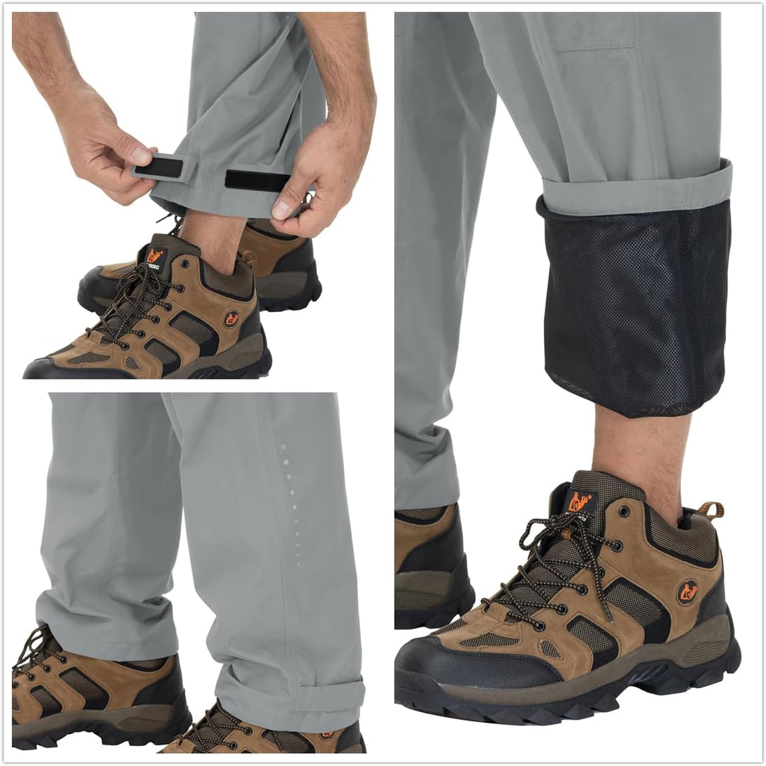 Herren Hose Wasserdicht Regenhose Leichte Winddichte Fahrrad für Outdoor Mesh Atmungsaktiv Arbeitsho