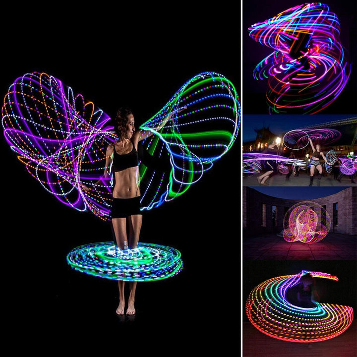 Led Hulas Hoop Reifen für Erwachsene 10 Farben Strobing Multiple Light Ändern Fitness Tanzen Übung G