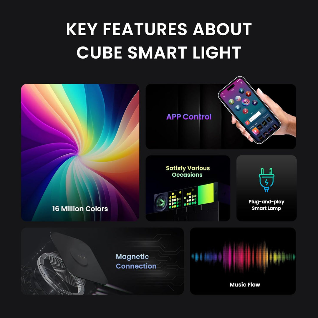 Yeelight Cube Smart Lamp – Light Gaming Cube Matrix – Rooted Base