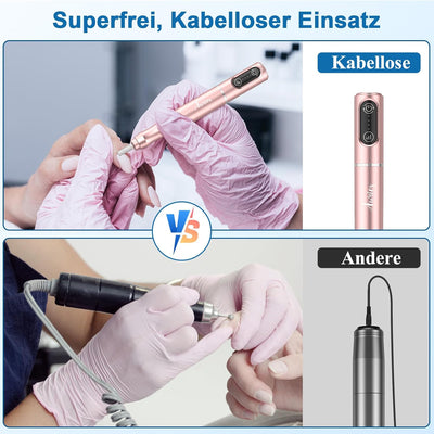 Akku Nagelfräser Kabellos, Auriox 12 in 1 Profi Fräser für Gelnägel 25000 u/min, Elektrische Nagelfe