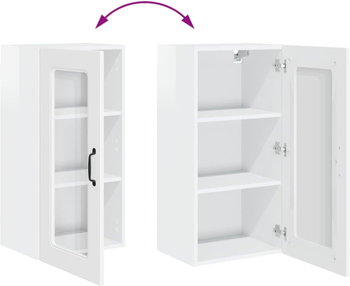 vidaXL Geschirrspülerfront Kalmar Hochglanz Weiss 40 x 31 x 80 cm, Eleganter moderner Küchenregal, g