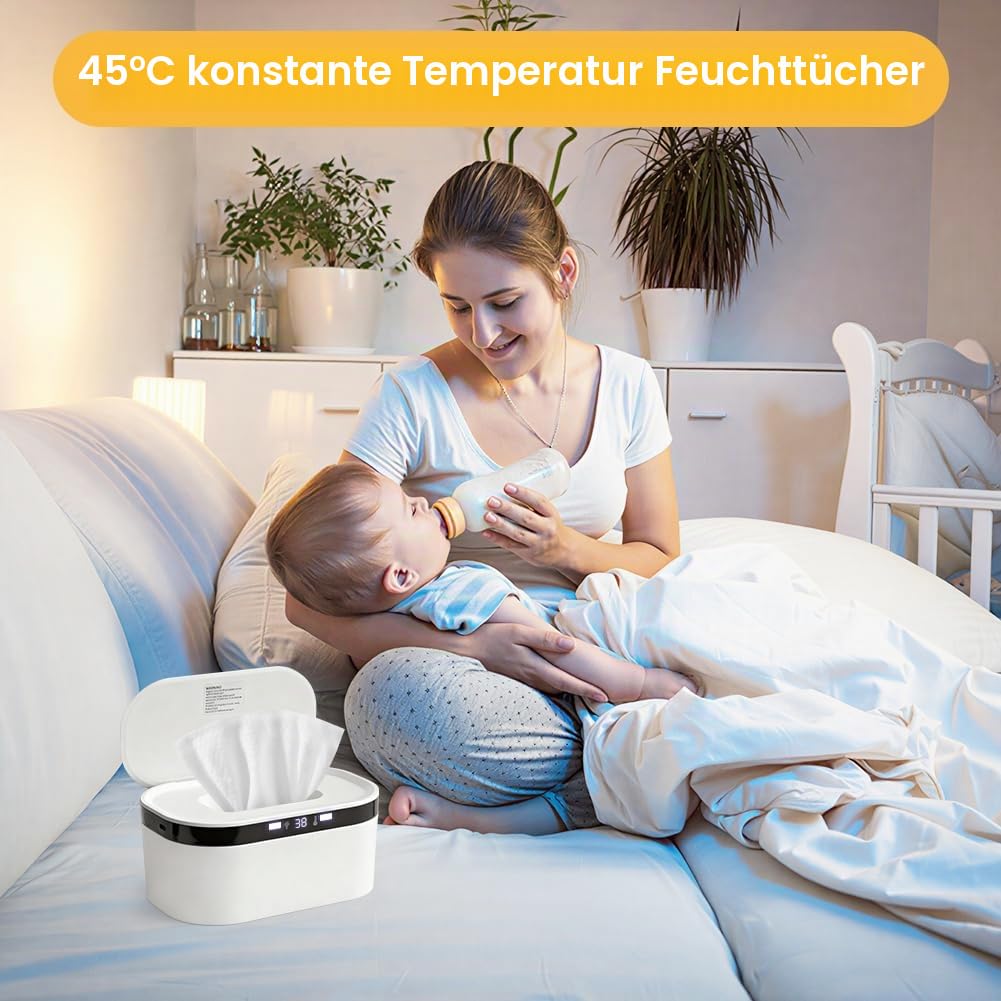 Tutamaz 10W Feuchttuch Wärmer, 3 Heizstufen Schnell, Baby Wischtuchwärmer, USB Wischtuchwärmer,Handt