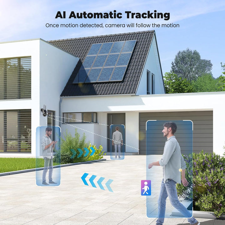 5MP Überwachungskamera Aussen WLAN,2,4/5Ghz WiFi Kamera Outdoor mit Bewegungsmelder,Automatische Ver