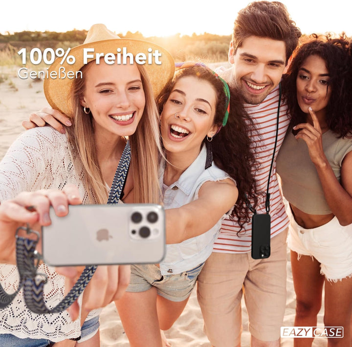 EAZY CASE Handykette - Verstellbares Taschenband kompatibel mit iPhone 15 Pro, Schulterriemen, Handy