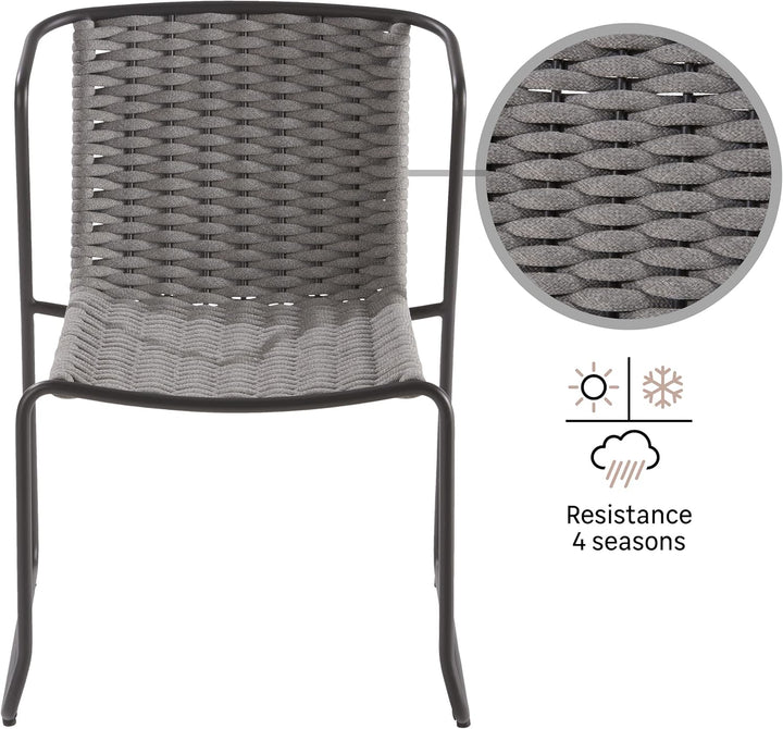 NATERIAL - 2er Set Gartenstühle LIVIA - 2 x Gartensessel - 63,5 x 58 x 80,5 cm - Stapelbar - Terrass