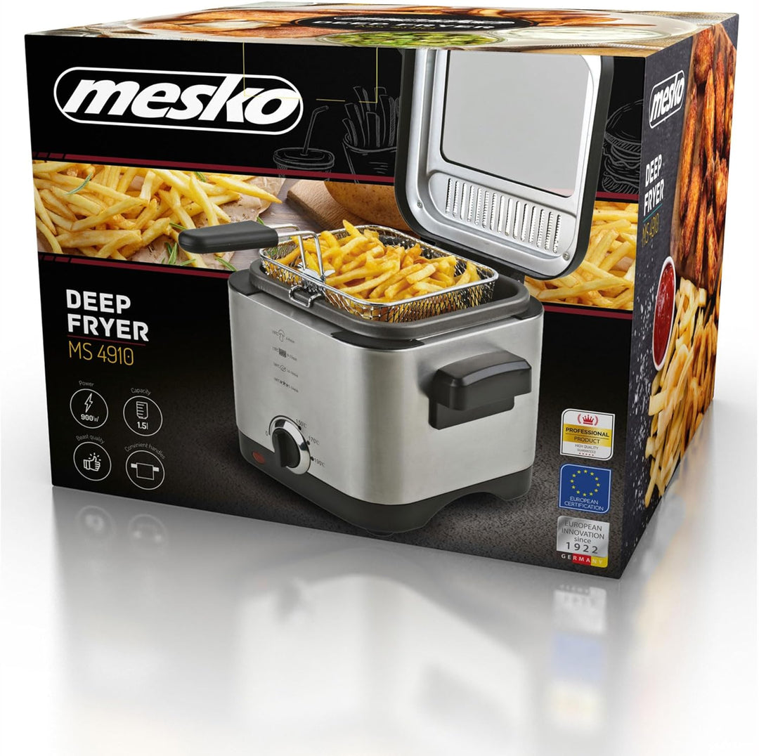 Adler MS 4910 Fritteuse, 900, Metall, Silber