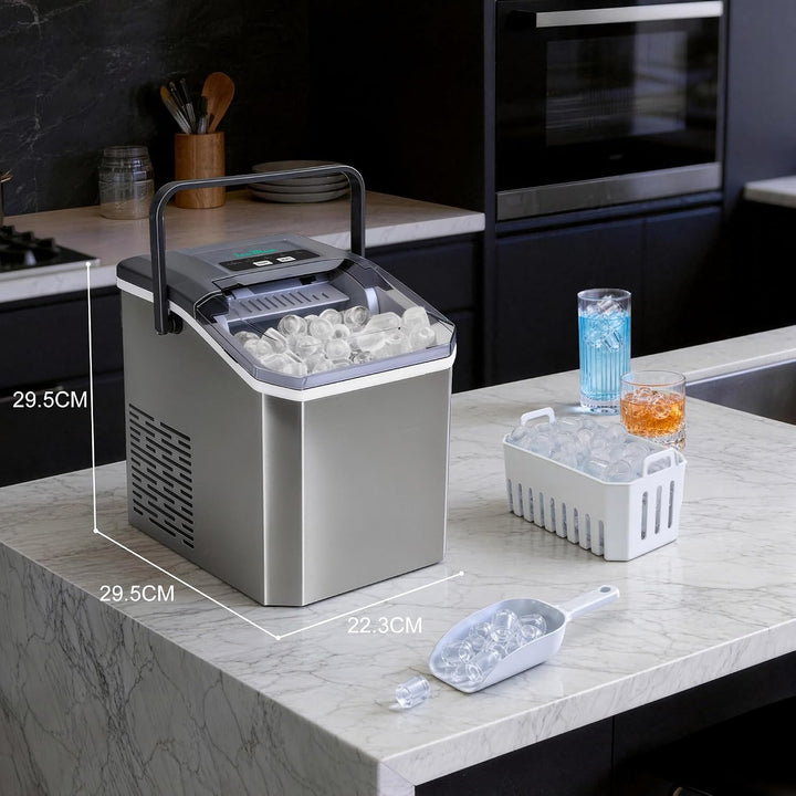 Eismaschine, 2 Grössen an Kugeleis aus Edelstahl Tisch-Eismaschine - Silber | Eismaschine mit täglic