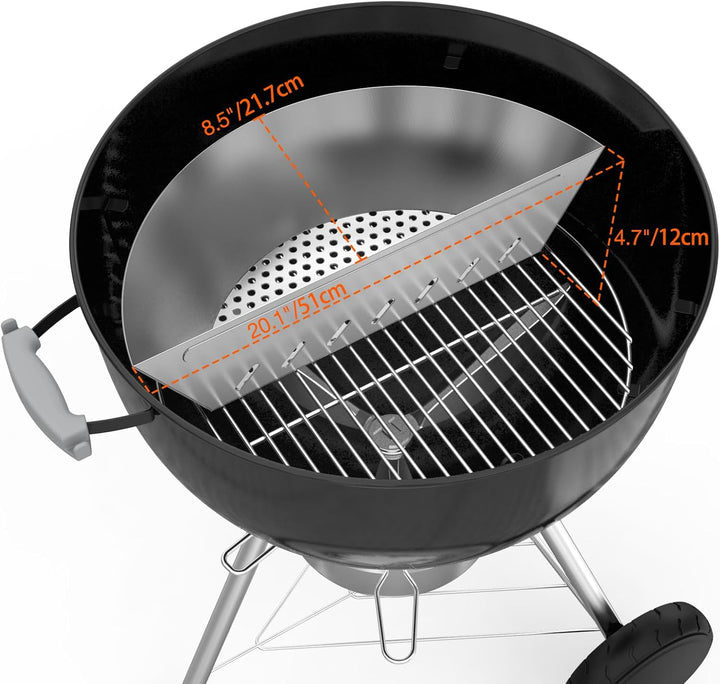 Edelstahl Kohlekorb für Weber 57cm Kugelgrill und Andere Ähnliche Holzkohlegrills, Charcoal Briquet