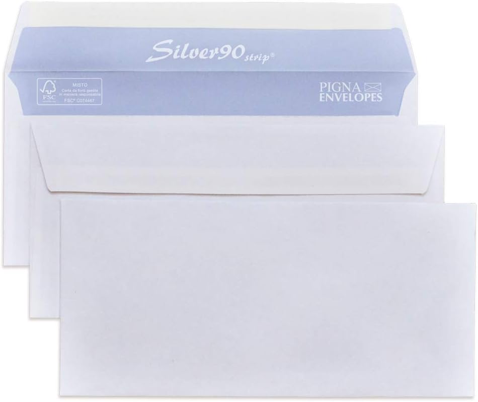 Silver Strip, B0170569, 500 Umschläge, F.To 110 x 230 cm, aus Papier, handverwendbar, Fsc 90 g