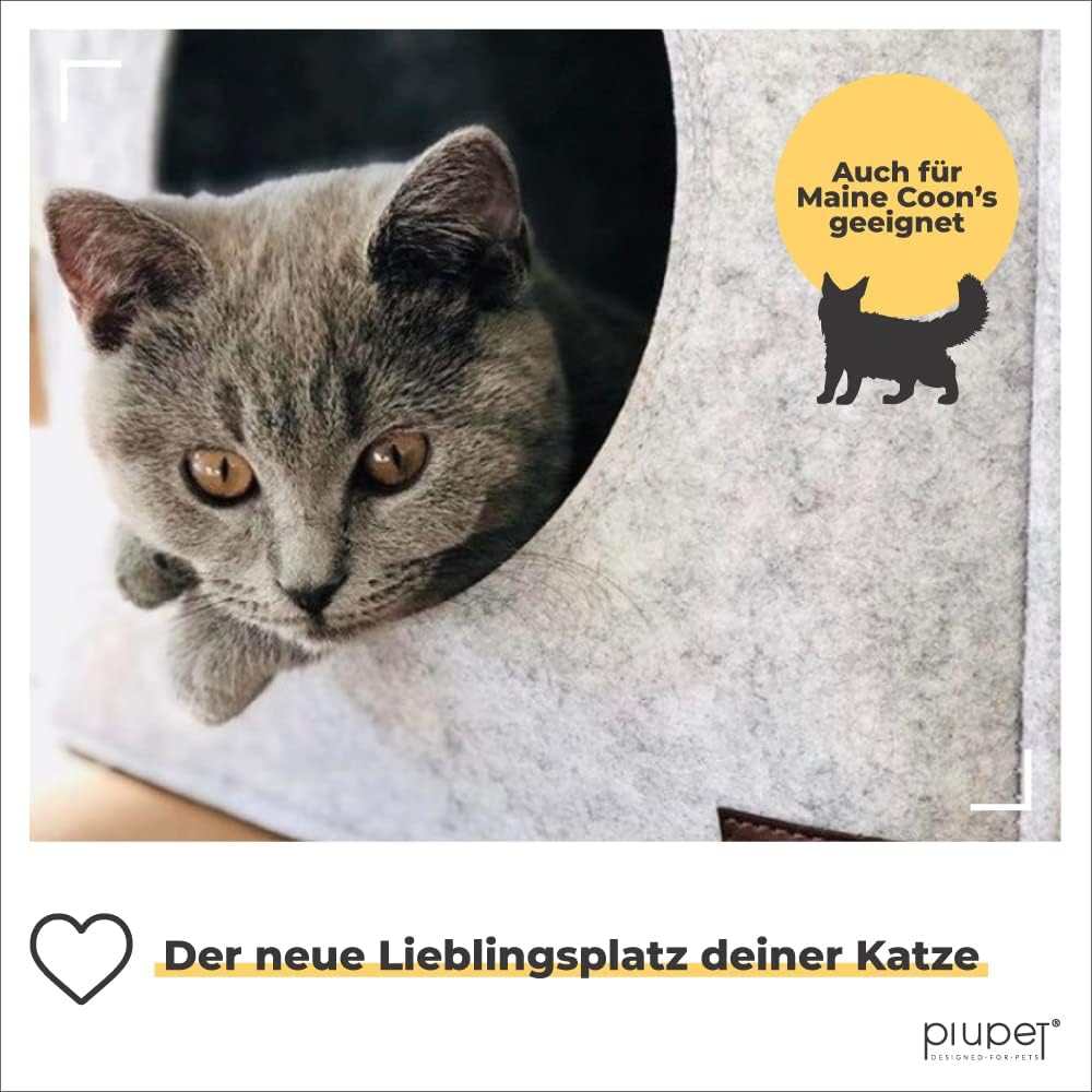 PiuPet® Katzenhöhle inkl. Kissen I Passend für z.B. IKEA® Kallax &amp; Expedit Regal I Kuschelhöhle Katz
