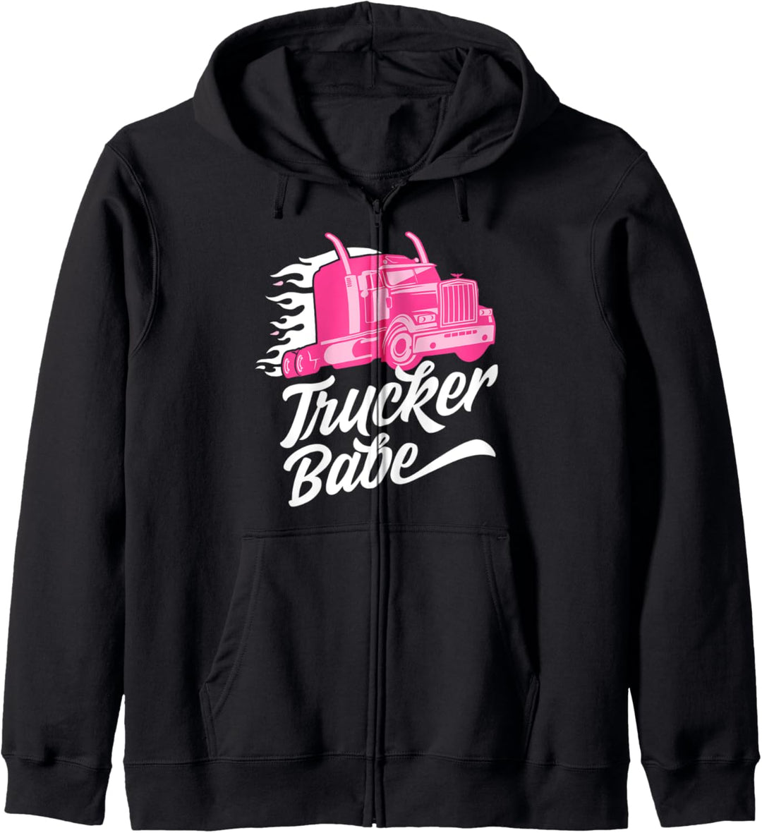 Trucker Babe Truckerin LKW Fahrerin Geschenk Kapuzenjacke