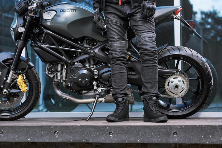 SHIMA SX-2 EVO Motorradschuhe für Herren - Atmungsaktiv, Verstärkte Leder Biker Motorradstiefel Männ