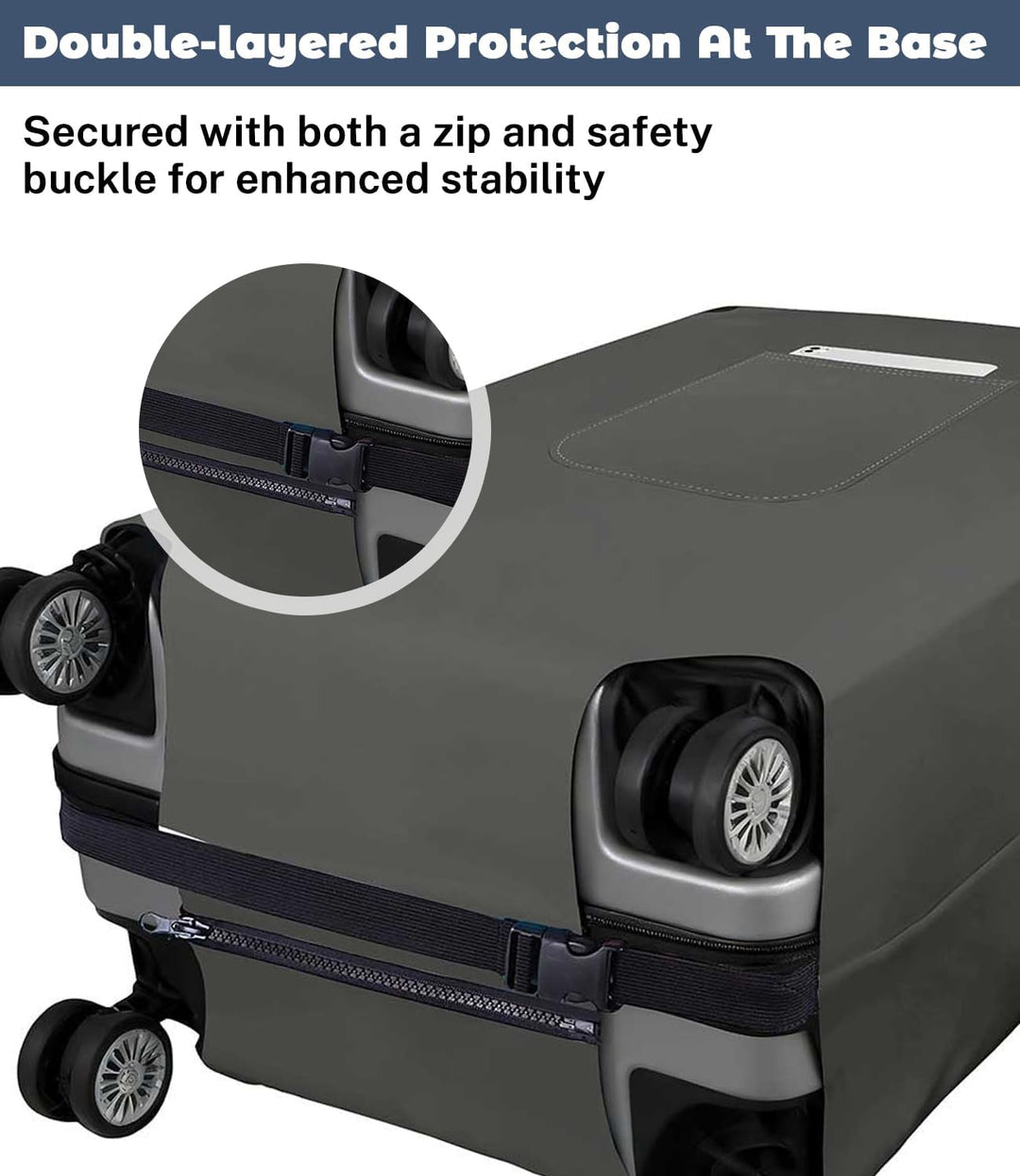 Morbuy Elastisch Kofferschutzhülle, Gross Kofferhülle Grau mit Reissverschluss, Suitcase Luggage Cov