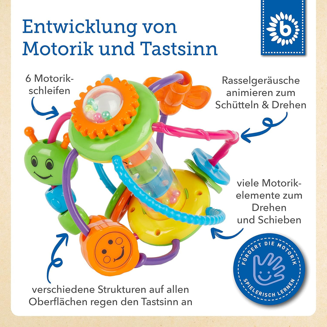 Bieco Motorikball für Babys ab 6 Monate | Greifball und Beissring mit Rassel & Bright Starts, Oball