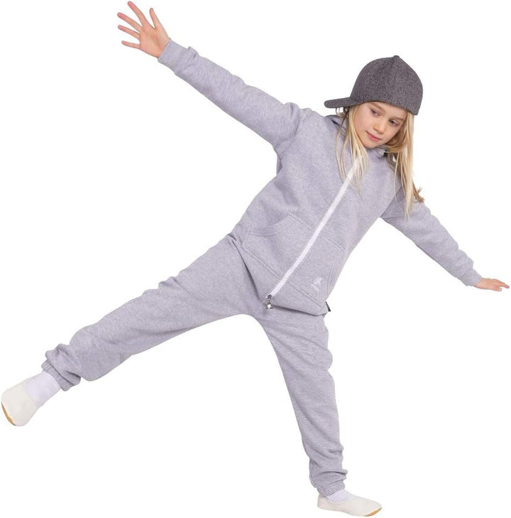 O'Poppy Kinder Jumpsuit Teddy einteilig Jungen Mädchen Overall Kids 122-128 Hellgrau, 122-128 Hellgr