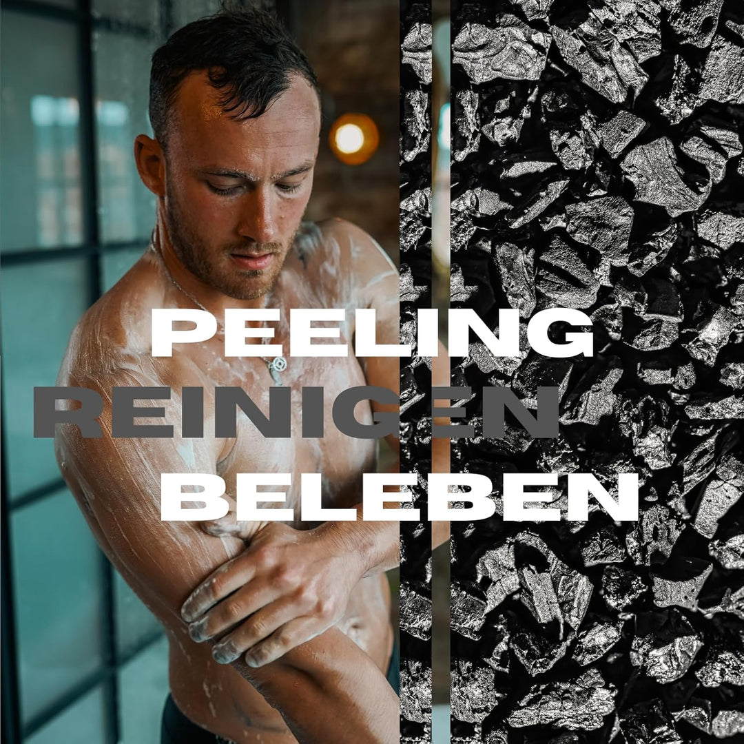 ManCave Body Scrub Körperpeeling Blackspice 500 ml für Männer, Warmes, Holziges Aroma, Reinigung und