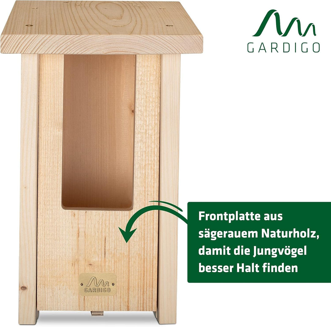 Gardigo Nistkasten für Rotkehlchen | Made in Germany, aus deutschem Holz, Vogelhaus, verschraubt, un