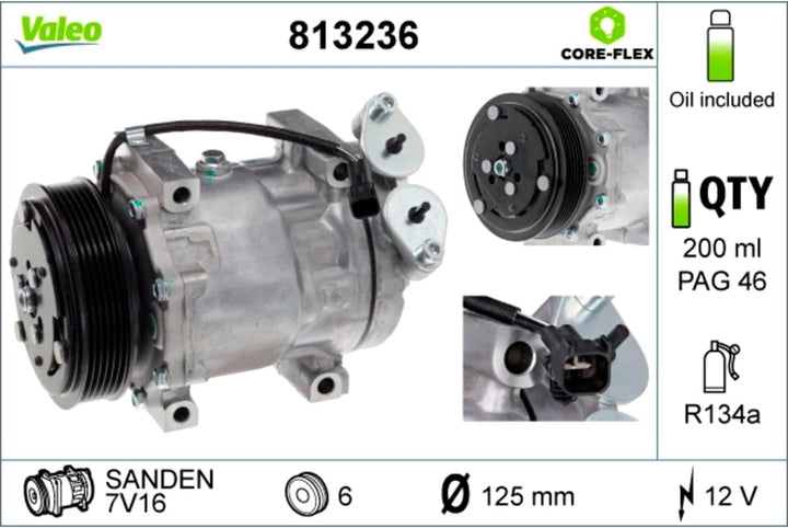Valeo Kompressor Klimaanlage 813236