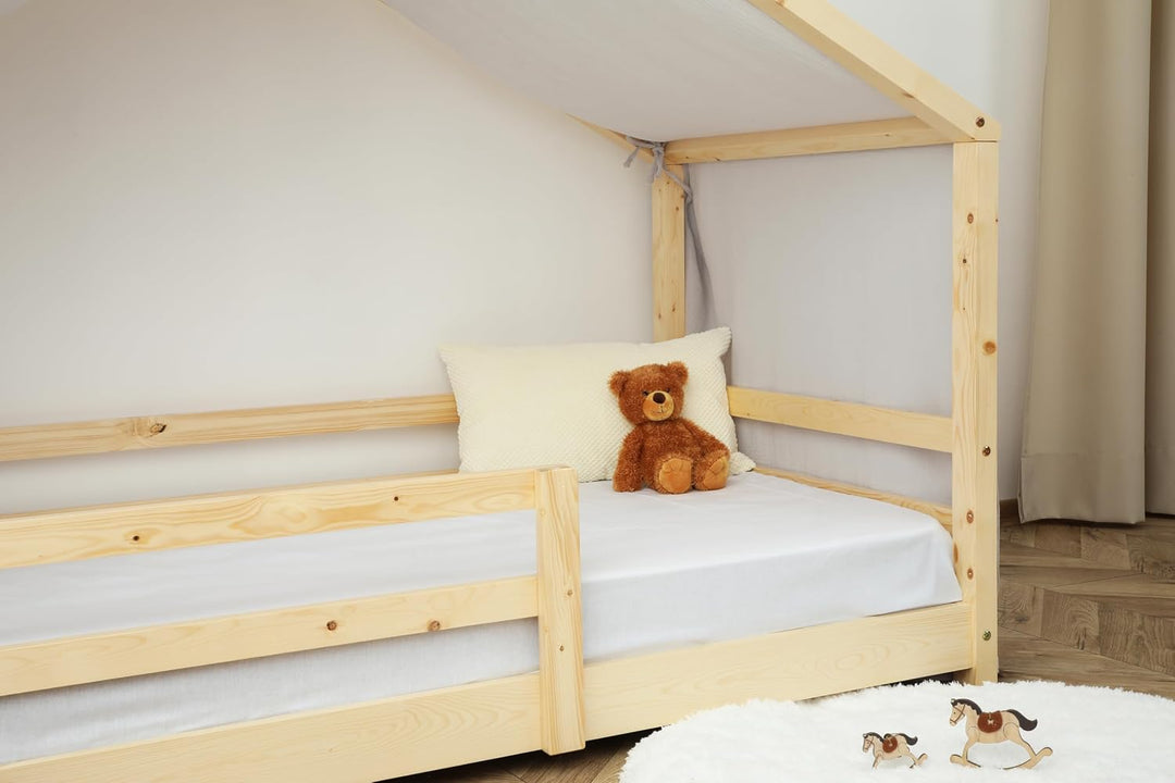 Hausbett Himmel - 100% Baumwolle Betthimmel Hausbett aus Musselin - Bett Vorhang Kinderbett - Himmel