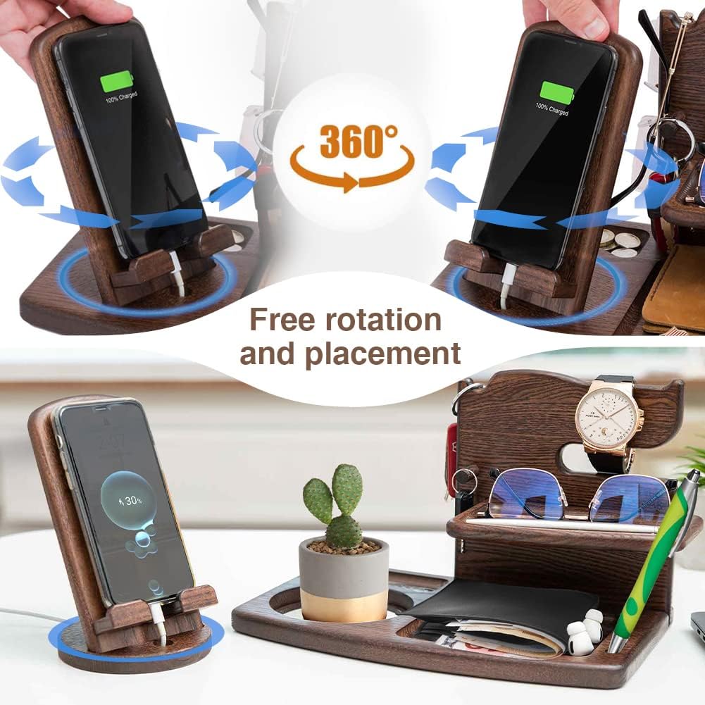 Weihnachten Geschenke für Männer Geburtstag Holz Telefon Dockingstation Schreibtisch Nachttisch Orga