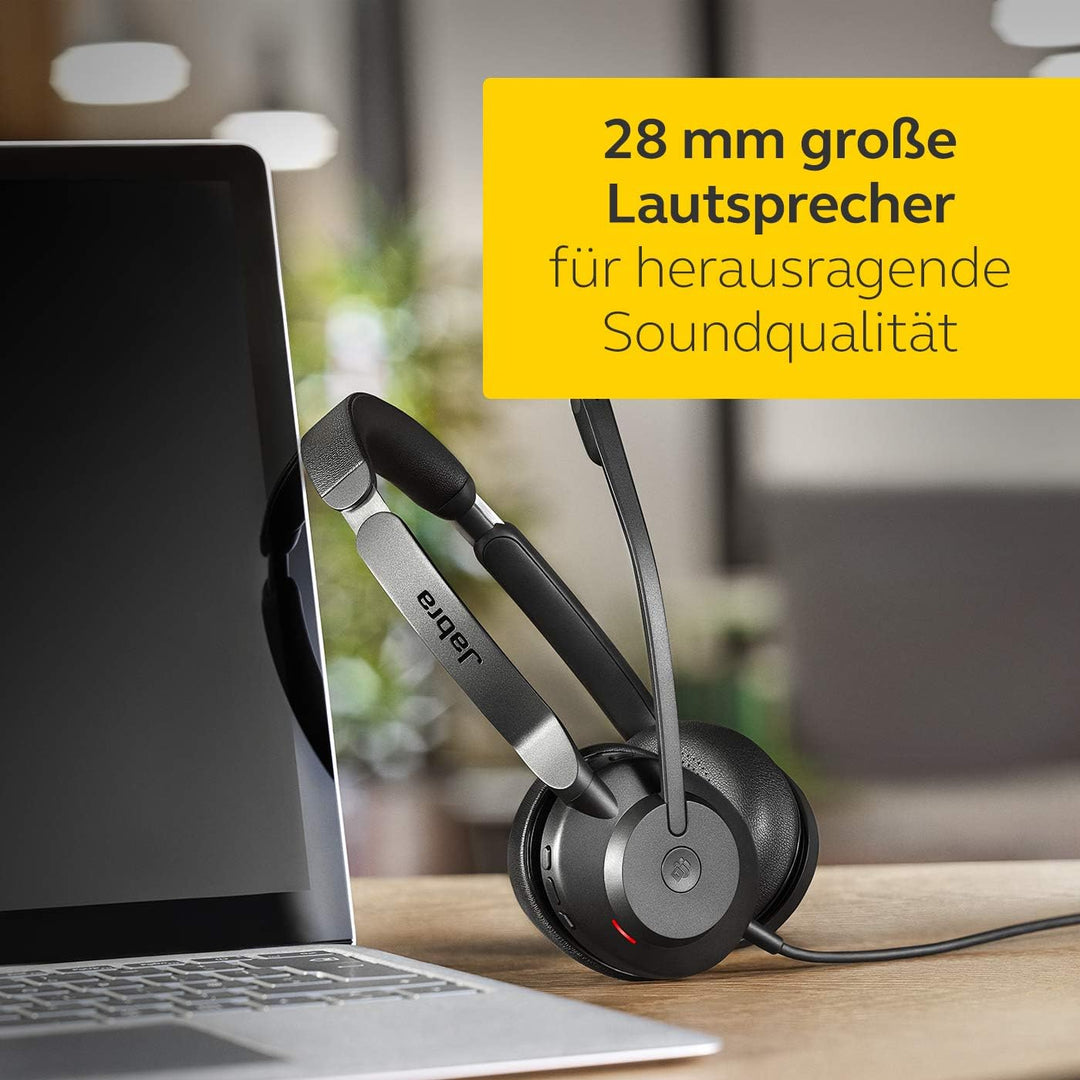 Jabra Evolve2 30 Headset – Stereo Kopfhörer mit Noise Cancelling – UC Zertifiziert – mit 2-Mikrofon
