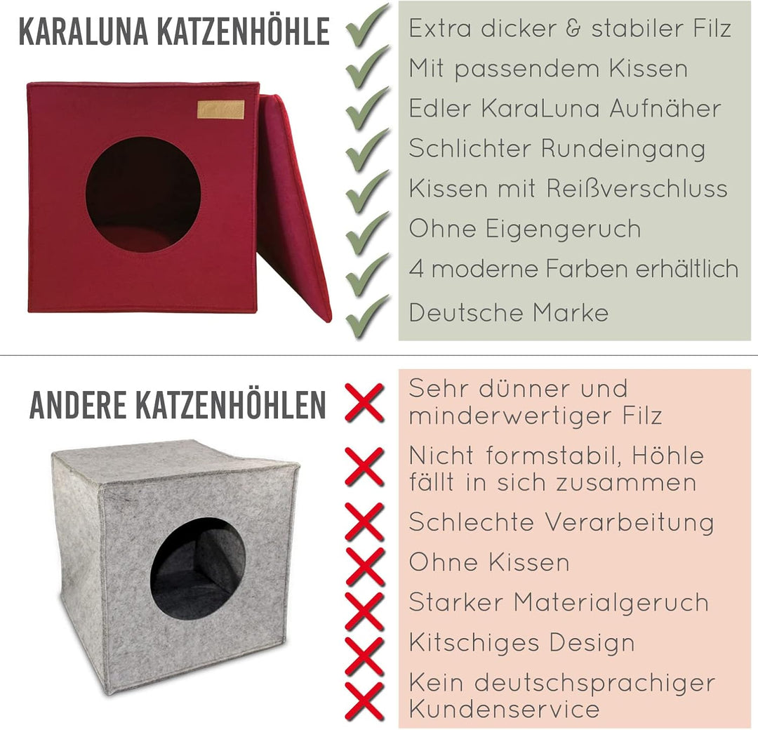 Katzenhöhle Filz fürs Regal z.B. Kallax oder Expedit I Kuschelhöhle Regal I Katzenhöhle für 2 Katzen