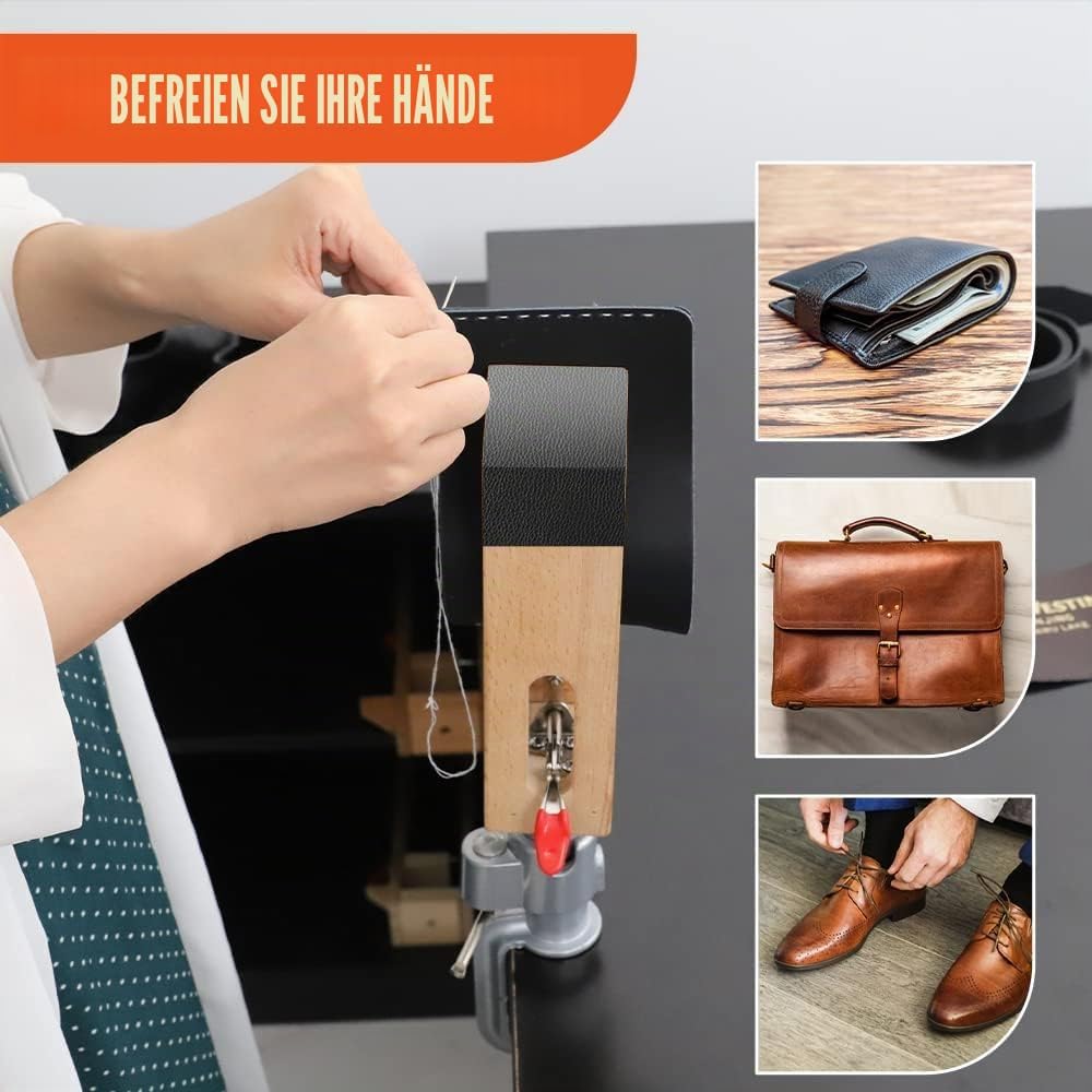 FASTTOBUY Leder Werkzeug Leder Pony, Leder nähen Crafts DIY Nähen Schnürsystem, Nähkloben zum festha