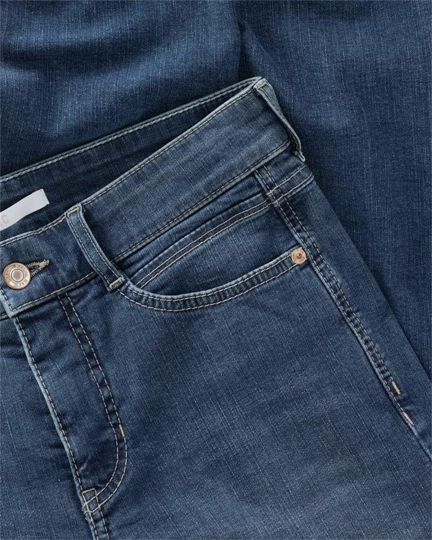 MAC Jeans Damen Jeans Hose Melanie Stretchdenim Grey 34 Mid Blue Used/L32, 34 Mid Blue Used/L32