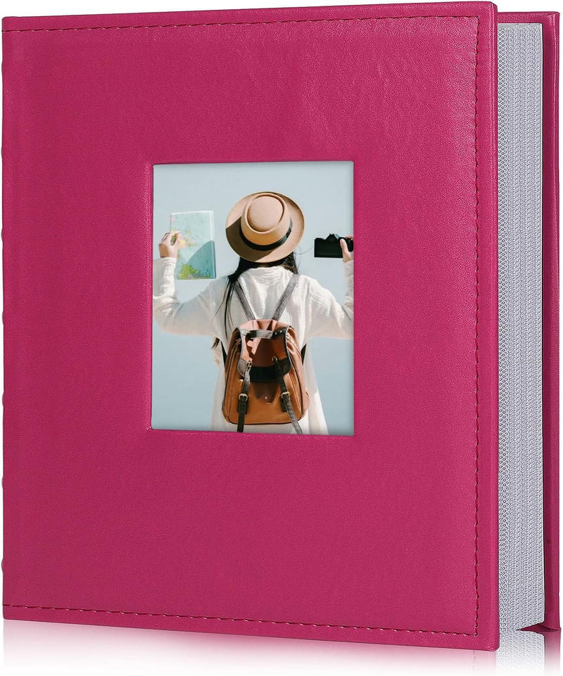 RECUTMS Fotoalbum für 200 Fotos à 15,2 x 10,2 cm, weisse Papierseiten, Leder-Fotoalben mit Platz für
