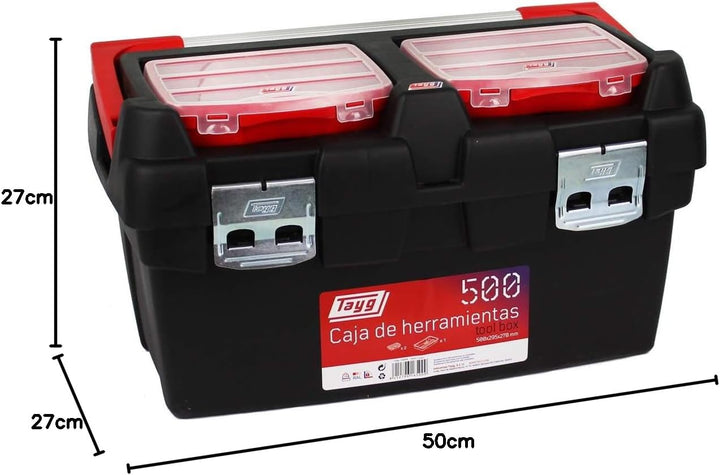 Tayg 165009 Werkzeugkasten aus Kunststoff-Aluminium Nr.500 Werkzeugkoffer 500/500 x 295 x 270 mm/sch