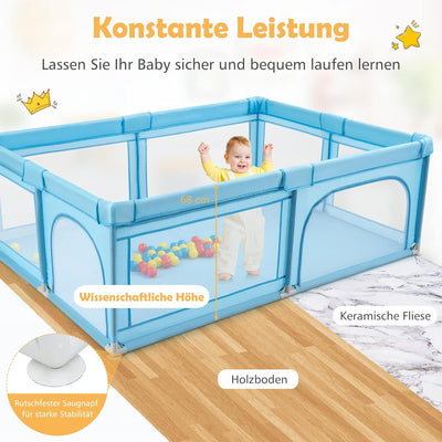 GOPLUS Baby Laufstall mit 50 Spielbällen, Krabbelgitter für Kleinkinder & Säulinge, Laufgitterzelt m