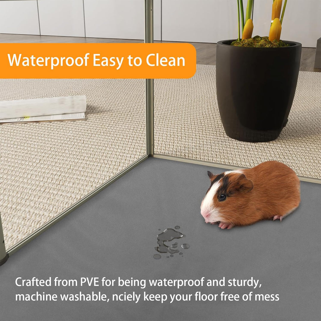 BingoPaw Acryl Kleintiere Laufstall Indoor: 6-tlg Freigehege Innen mit wasserdicht Bodenplatten, Kle