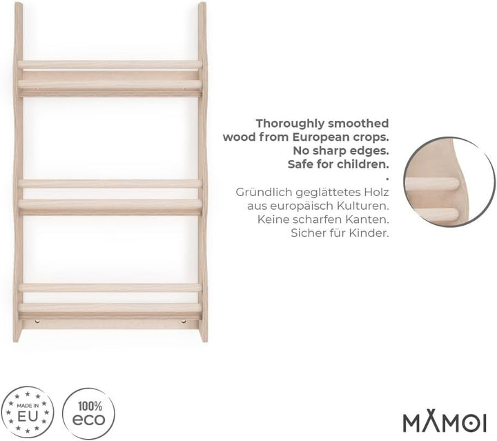 MAMOI® Bücherregal für Kinder, Bücherkiste für kinderzimmer, Book Shelf, Buchregal, Wandregal kinder