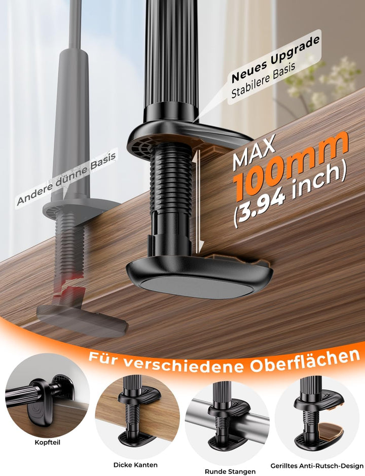 Schwanenhals Kindle & Handy halterung Bett: eReader Handyhalter für Tisch, Flexible Arm Verstellbare