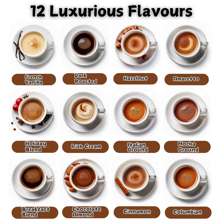 Kaffee-Adventskalender 2025-24 Premium Gourmet-Kaffee Gemahlene Bohnen Verschiedenen Geschmacksricht