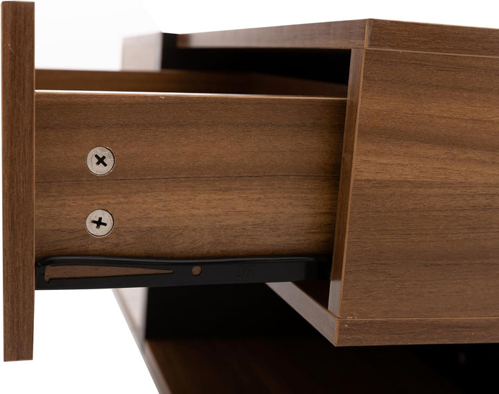 Merax Couchtisch Wohnzimmertisch mit 4 Schubladen, Modern Beistelltisch Kaffeetisch mit Zwei Ablagee