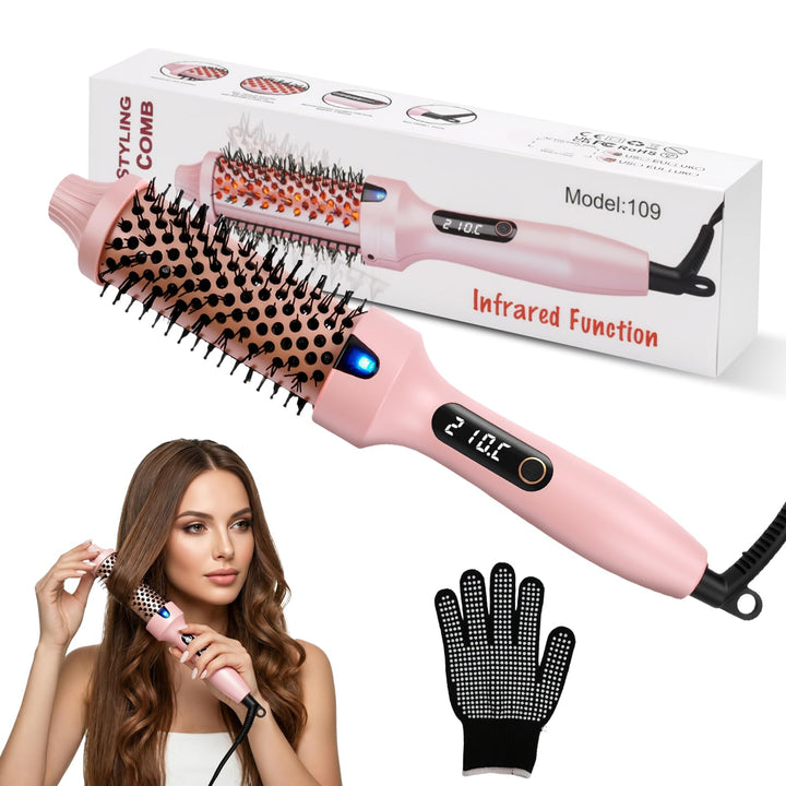 Thermal Brush, 38mm Thermobürste Wärmebürste, Stylingbürsten Macht Haar Glatt und Glänzend, Elektris
