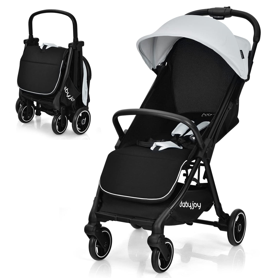GOPLUS Zusammenklappbarer Kinderwagen, Buggy mit Verstellbarer Rückenlehne &amp; Fussstütze &amp; Bremse, 5-