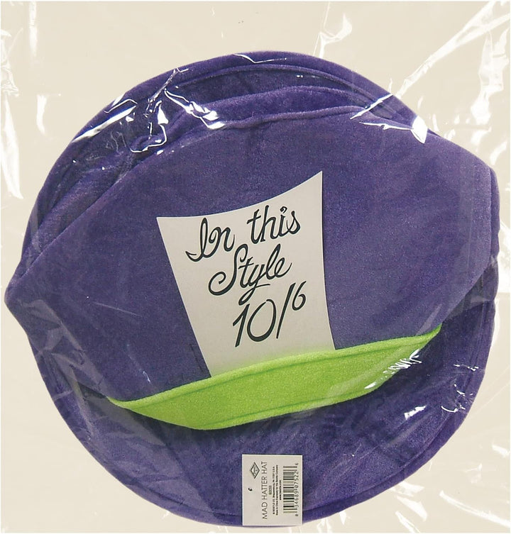 Beistle Unisex Plüsch Verrückter Hutmacher Hut - Lila & Grün Kopfbedeckung Halloween Kostüm Zubehör